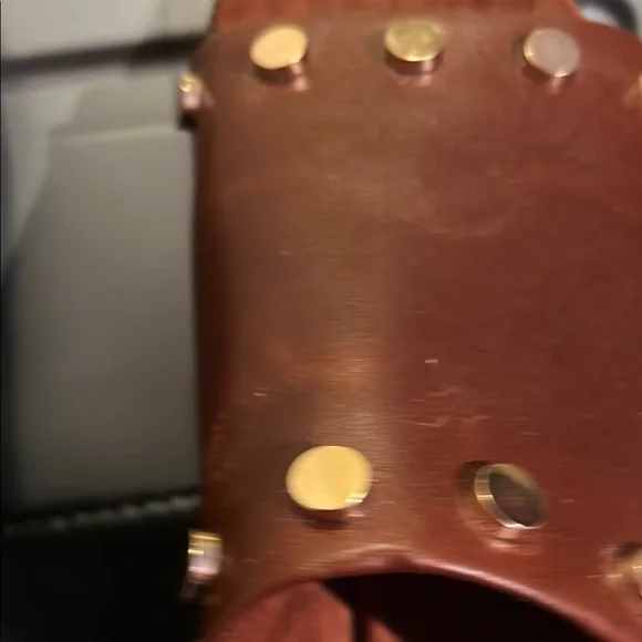 Kelsi Dagger Brown Leather Studded Sandals - Picture 3 of 10